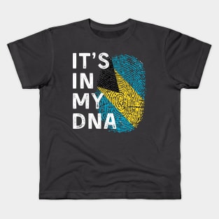 It's In My DNA Bahamas  Family Trip  Bahamian Fingerprint Flag Kids T-Shirt